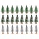  Albero di Natale Mini Piante Artificiali Neve 24 Pz