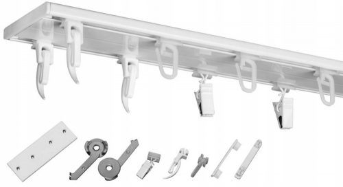 BINARO DA SOFFITTO DOPPIO SLIM alluminio Bianco 610 cm