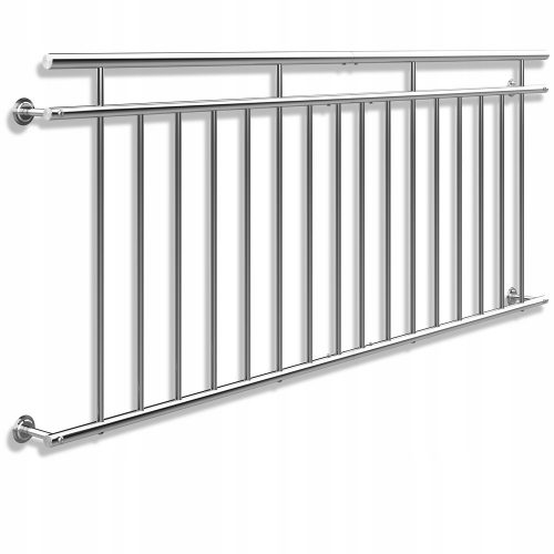 Balaustra per balcone alla francese, acciaio inox, 225 cm