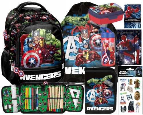  Zaino scolastico multiscomparto Avengers Paso nero, Sfumature di rosso, Sfumature di blu, Sfumature di verde, Multicolor 18 l