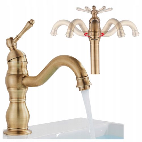 Rubinetto lavabo da terra Ari Retro oro