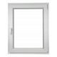 FINESTRA IN PVC RU Destra 600x500 / 60x50 BIANCA, DA MANO