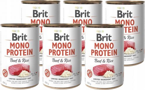  BRIT MONO Cibo umido per cani Manzo Riso 6x400g