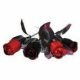  Rose rosse nere artificiali 4 pz