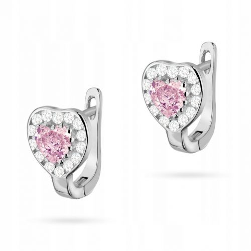  ORECCHINI CUORE IN ARGENTO 925 con zirconi