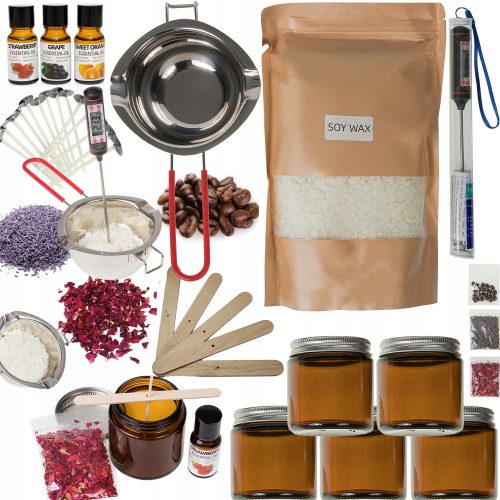 KIT PER REALIZZARE CANDELE CANDELE IN CERA DI SOIA