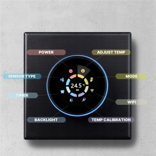  Termostato intelligente WIFI manopola acqua riscaldamento a pavimento 3A nero GA