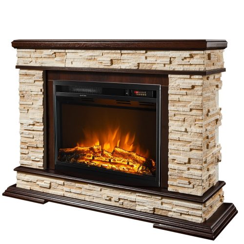 Caminetto da installazione con funzione riscaldamento, elettrico Art Flame, sfumature di marrone, 1500 W, 118 x 88 x 30,5 cm