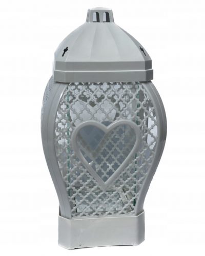  lanterna candela Glamour Heart Openwork Grande nera 37 cm