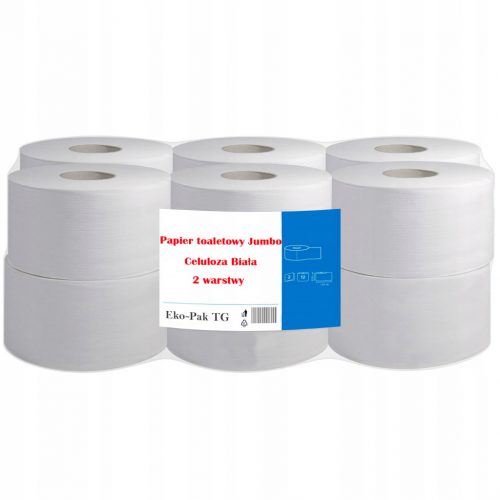  Carta Igienica Jumbo Bianca in cellulosa 2 strati per dispenser BIG Roll 12pz