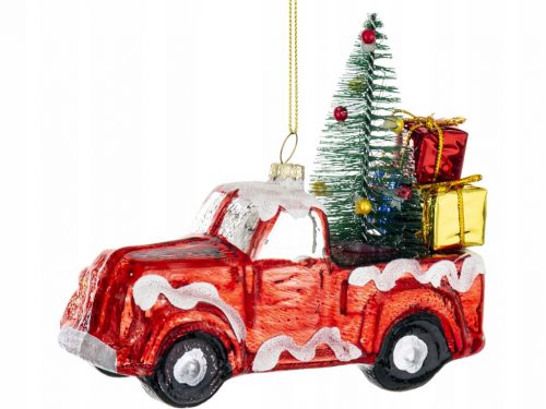  Sfera di VETRO 12 x 13,5 x 6 cm Decorazione per albero di Natale - AUTO CON REGALI