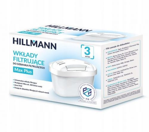  Inserto filtro per la caraffa Hillmann HILLMAX02, 3 pz.