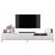  Cassettiera TV Moderna Glamour, Mobile TV Bianco Opaco, Frontali Canne, 300 cm