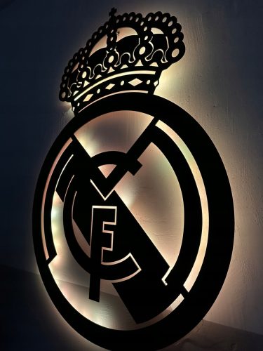 Quadro da parete in legno 3D dell'FC Real Madrid Stemma del calcio regalo