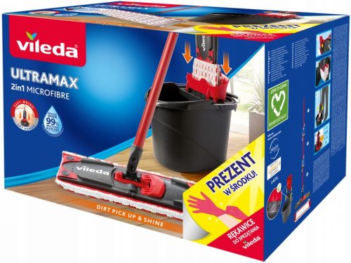 Secchio e scopa piatta Vileda ultramax 2in1 FLAT MOP 35 cm