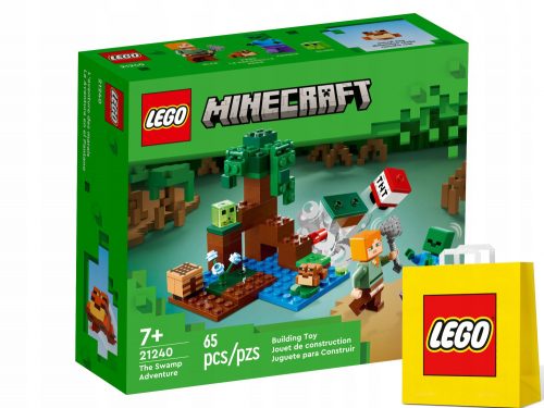  LEGO Minecraft 3215125 LEGO MAINECRAFT 21240 ZOMBIE MINECRAFT SWAMPS ADVENTURE + Sacchetto di carta LEGO 6315786 giallo 24x8x18 cm