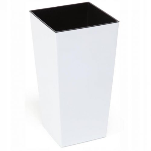  Vaso da fiori Lamela 25 cm x 25 x 47 cm diametro 25 cm plastica bianca