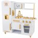  KitchenJoy XL grande cucina in legno per bambini, bianco e oro