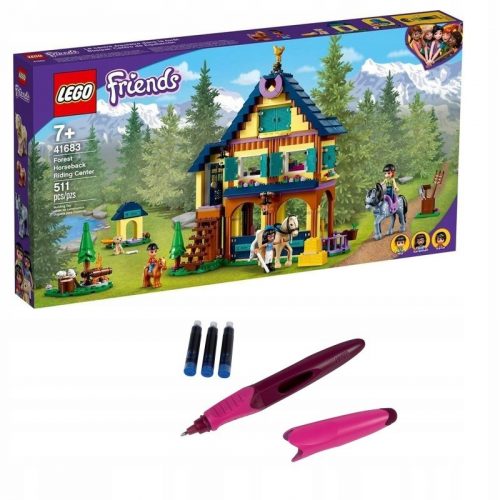  LEGO Friends 41683 Centro Ippico della Foresta + Penna a sfera Blu United Office