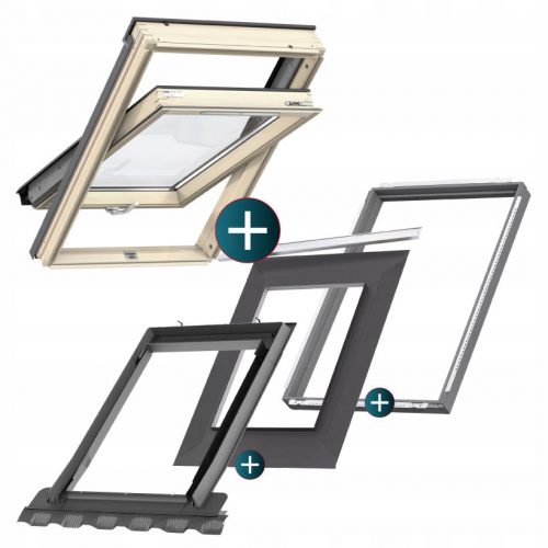 Velux Finestra da tetto 3 ante PREMIUM GLL1061B MK06 78x118+flangia+BDX+BFX