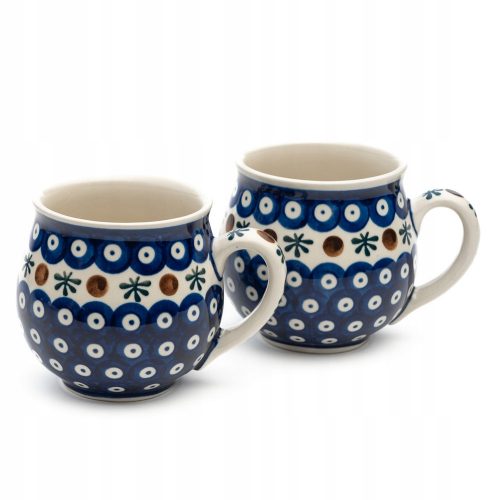 Tazza Ceramika Anna Wróbel, blu con pois, ceramica, 330 ml