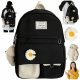  Zaino scuola monoscomparto Nela la piccola reporter Zaino scuola donna flower01) nero 0 l + ORSO + FIORE TeddyBloom