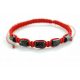  Bracciale felicità filo rosso TORMALINA NERA pietra protettiva macramè