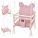 Altalena da giardino - Altalena per bambini Orsetto in velluto di legno 3in1 Rosa sporco