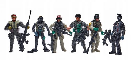  Figure di soldati SWAT 6 pezzi Figure mobili dell'esercito Army Counter Strike