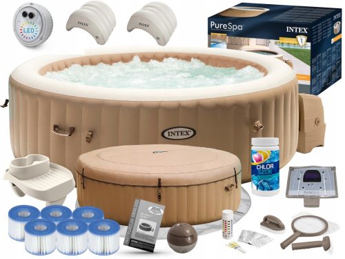 Vasca idromassaggio da giardino - Struttura gonfiabile rotonda Jacuzzi Intex 795 l + 10 altri prodotti