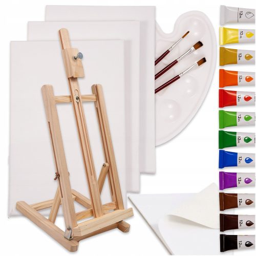  SET PITTURA PER BAMBINI EASILA DIPINGE TELA DA PITTURA + Matita con gomma ArtSet HB 1 pz.