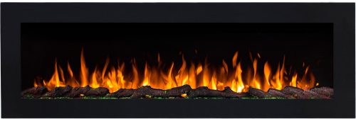 Caminetto da incasso senza funzione riscaldamento, elettrico Aflamo nero 11 W 166 x 55 x 12,8 cm