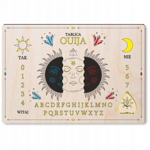  Tavolo spiritualista in legno BOARD OUIJA BOARD HALLOWEEN in polacco