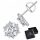  KM37 Orecchini Moissanity con stelle in argento, borchie da 0,5 ct