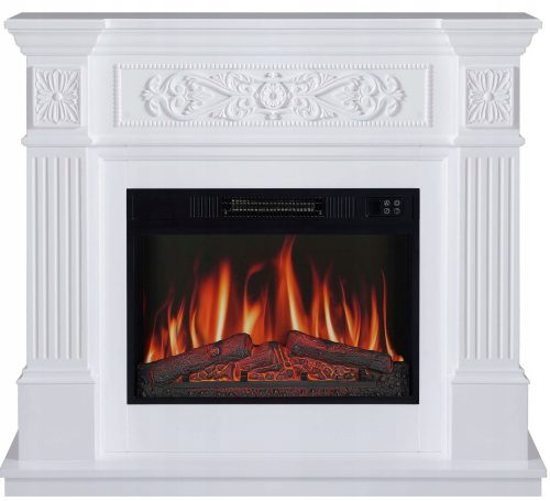 Caminetto elettrico a pavimento ArtiFlame con funzione riscaldamento, bianco, 1800 W, 106,6 x 92,5 x 37 cm