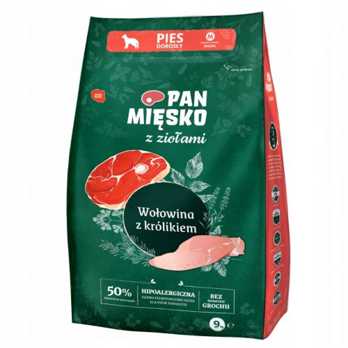  Pan Mięsko cibo secco per carne di manzo 9 kg