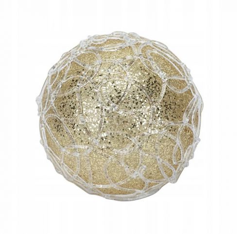  SFERA DI NATALE DECORATIVA LUMINOSA PER LA TAVOLA, SFERA GRANDE 20,5 CM ORO