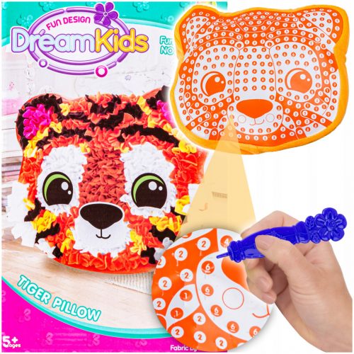  SET creativo per bambini Tigre MASCOTTE PELUCHE Cuscino da ricamo fai da te