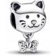  Charm GATTO con fiocco GATTO pendente in Argento 925