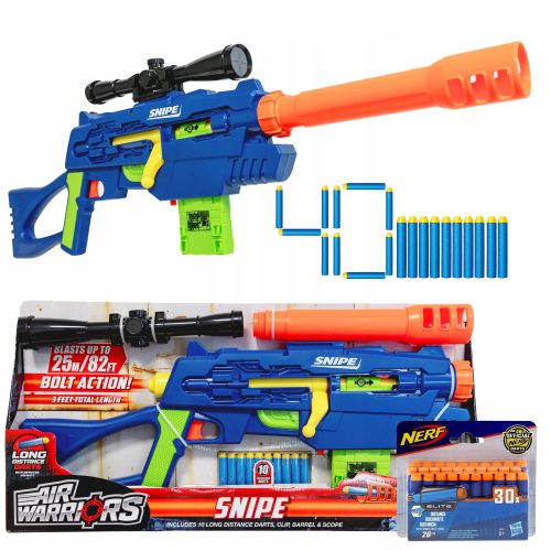  Buzz Bee Toys Pistola Air Warriors Ultra-Tek + Pistola NERF N-Strike A0351