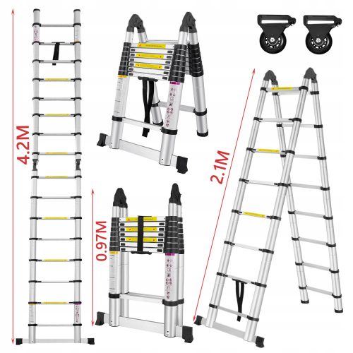 Scala 4,2 m alluminio 2 x 10 fino a 150 kg