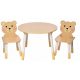  SET Tavolo in Legno + 2 Sedie per Bambini Orsacchiotti