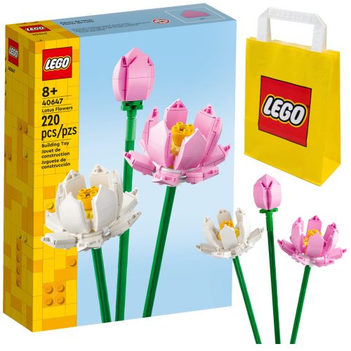  LEGO Creator 40647 Fiori di loto + Sacchetto di carta LEGO 6315786 giallo 24x8x18 cm