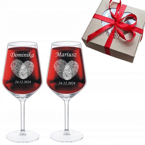  2 BICCHIERI DA VINO da 530 ml con incisione. Regalo di nozze per l'anniversario 5-50