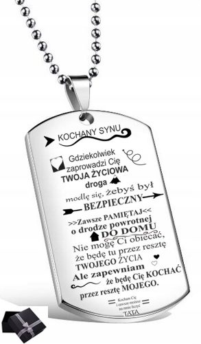  COLLANA CON TARGHETTA PER FIGLIO, REGALO INCISO