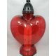  Candela GRANDE CUORE GIGANTE in vetro rosso con inserto da 44 cm