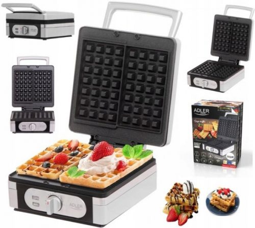 Macchina per waffle Adler AD 3056S 2000 W argento/grigio