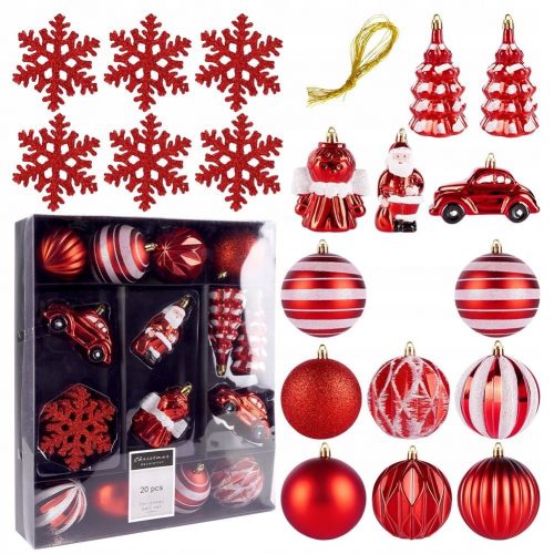  Set di palline - Palline di Natale per albero di Natale, infrangibili, 20 pz.