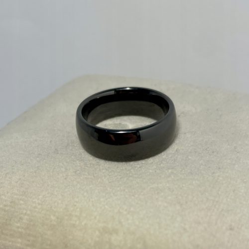  ANELLO LARGO IN CERAMICA NERA