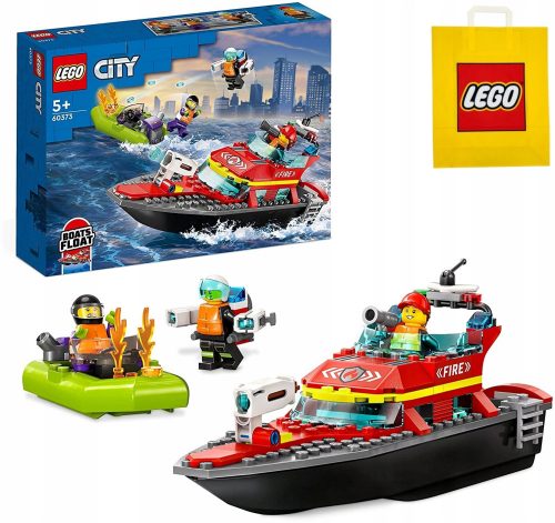  LEGO City 60373 Barca dei pompieri + Borsa di carta LEGO